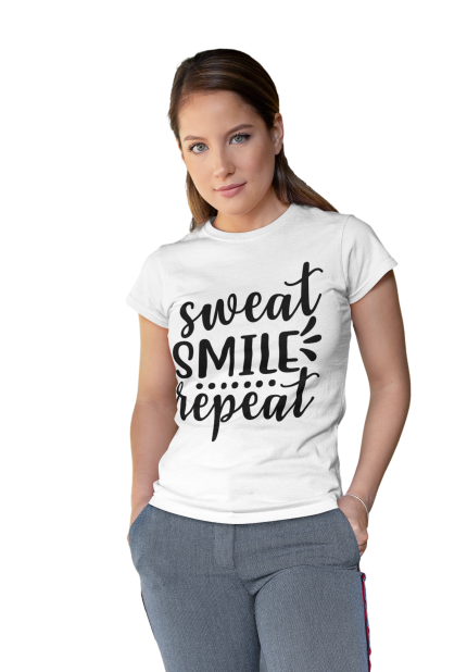 Gym Motivation T-shirt, Sweat Smile Repeat