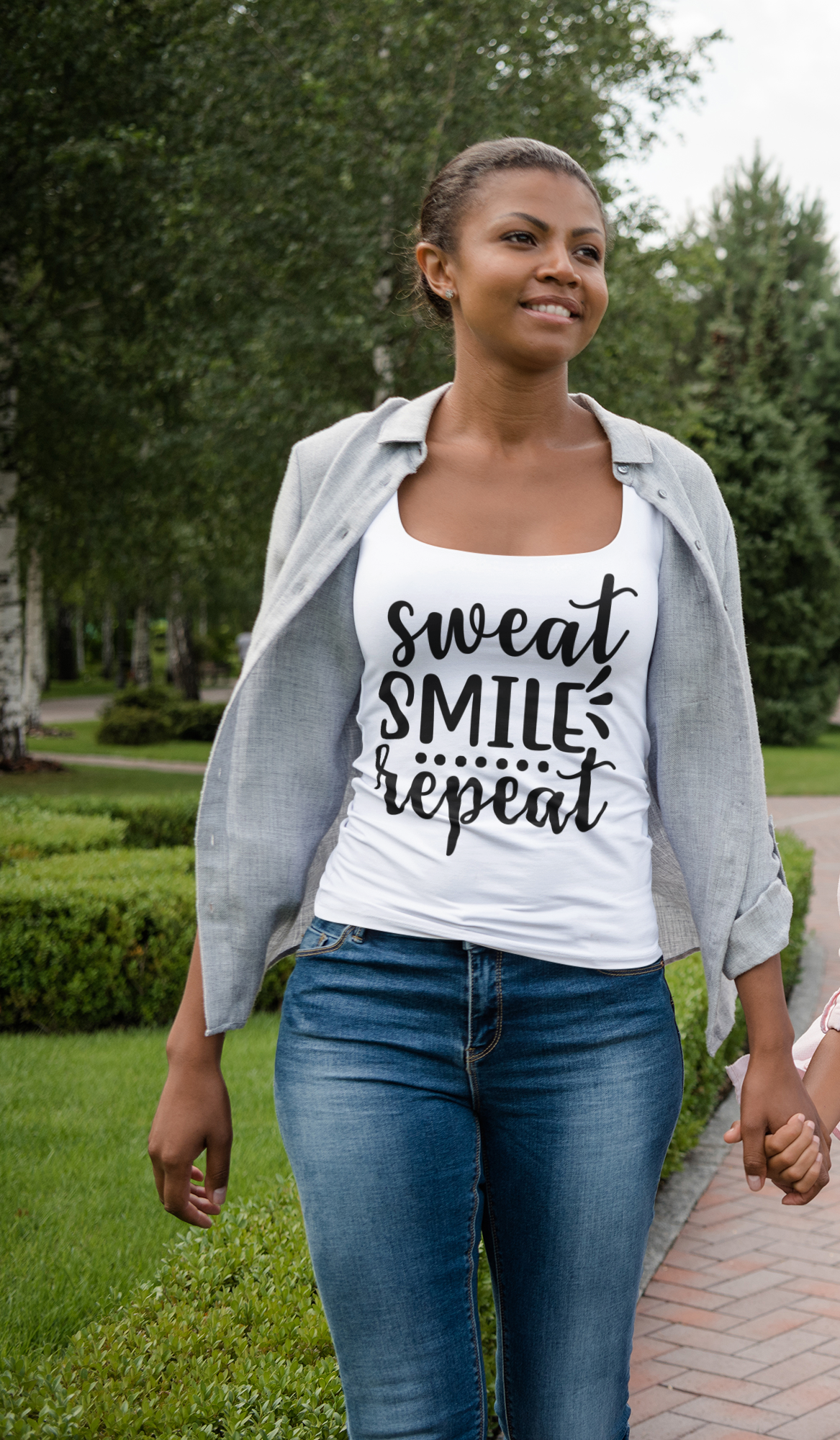t-shirt-and-tank-top-mockup-featuring-a-happy-family-holding-hands-and-walking Women's Active Tank Top