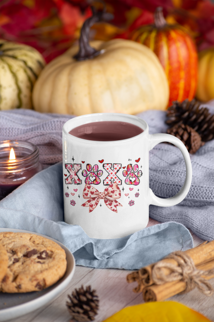 Paw Print Love Ceramic Mug, Perfect Gift for Pet Lovers