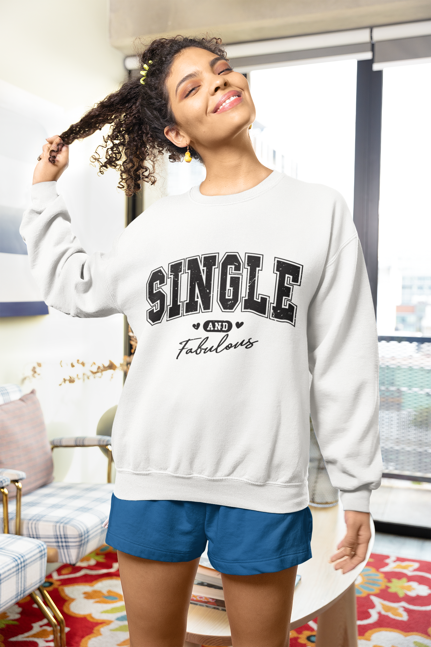 20250103165424-1efc9f36-2f0a-647c-9563-4e133a2496ce.png Single and Fabulous Crewneck Sweatshirt - Image 1